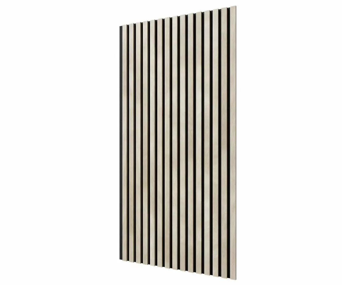 МДФ стеновая панель акустическая Cosca Decor Сканди Ясень Кристалл черный войлок 1200×600×19